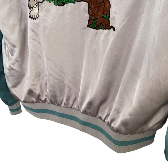 Vintage-Style Standard Issue Embroidered Tiger Souvenir Bomber Jacket XL Satin S - Picture 9 of 9